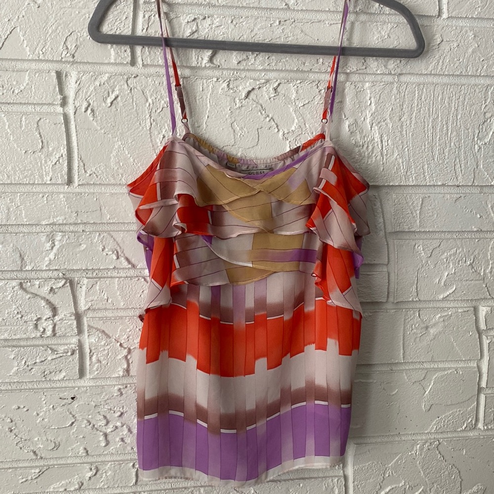 Guess Brand colorful chiffon tank top - size medium